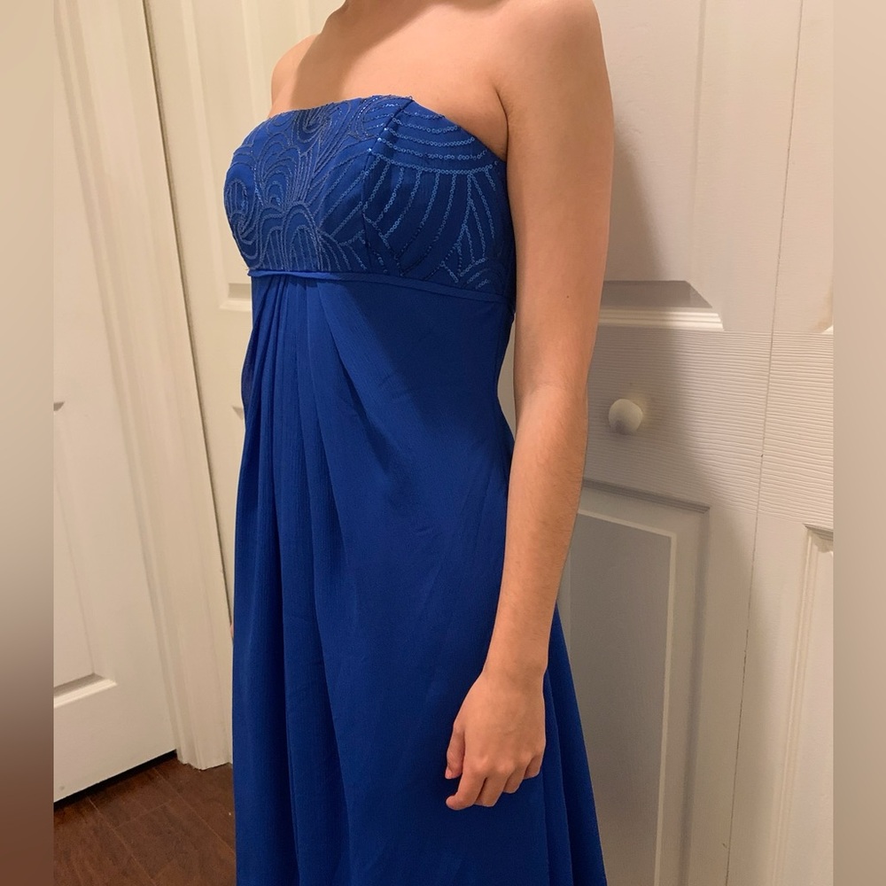 Elegant Cobalt Blue Strapless Dress